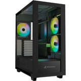 Boîtier tour midi Sharkoon rebel c60 rgb (noir | 2x usb-a | 1x usb-c | rgb | verre trempé)