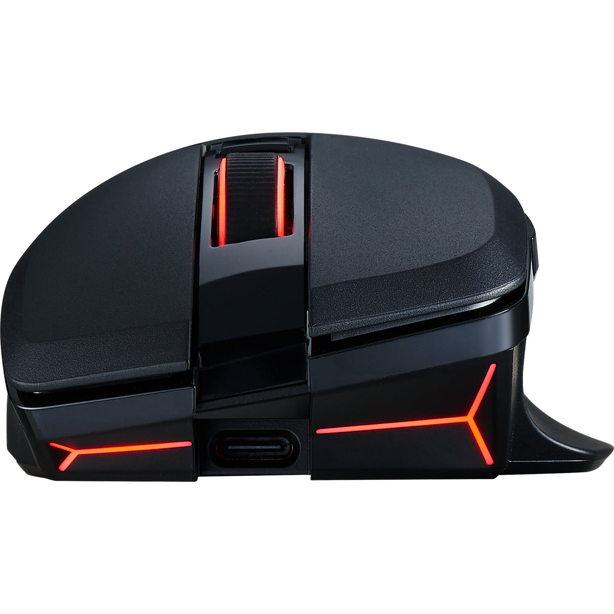 Souris de jeu sans fil Powercolor alphyn am10 (noir rouge, 100 - 26000 dpi, 8k, rgb, usb 2.4g bluetooth 5.2)