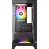 Boîtier tour midi Xyz pc gear Titanium View Lite (noir | 2x USB-A | verre trempé)