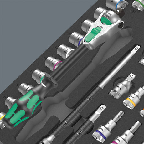 Wera 9722 insert en mousse avec cliquet zyklop 8000 c 1 2 jeu 1, 31 pièces - 05150112001