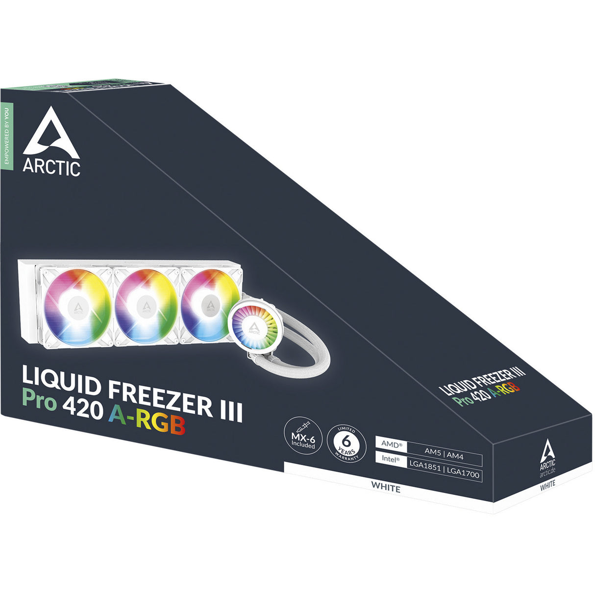 Refroidissement par eau Arctic Liquid Freezer III Pro 420 A-RGB (blanc, connecteur de ventilateur PWM à 4 broches)