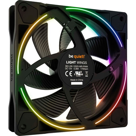 Soyez silencieux! ventilateurs de boîtier Light Wings PWM RVB (noir, 3 pièces, 120 x 120 x 25 mm)