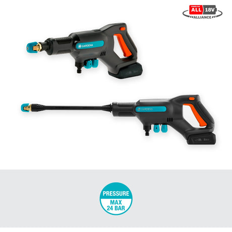 Nettoyeur haute pression Gardena aquaclean 24 18 v p4a premium (gris turquoise, 14800-31, batterie incluse)