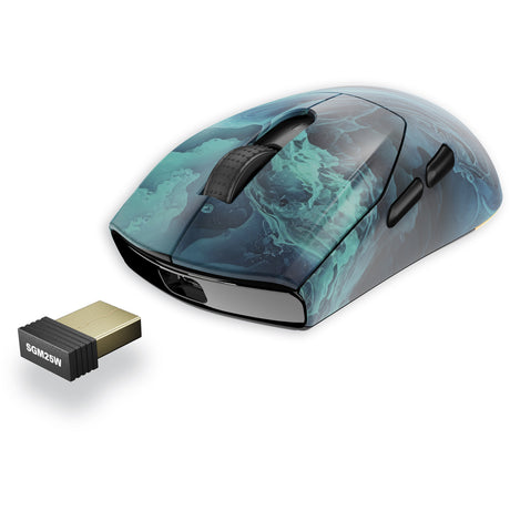 Souris de jeu Sharkoon sgm25w (bleu turquoise, 12 000 dpi, LED RVB)