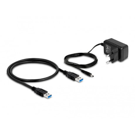 Delock Hub USB 10 Gbps avec 4 ports USB-A + 1 port de charge rapide (gris, alimentation incluse)