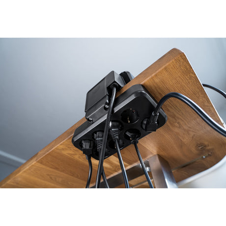 Brennerstuhl brennerstuhl®estilo prise duplex, 1x USB C, 1x USB A, 10x prises de sécurité, argent noir - 1153580200