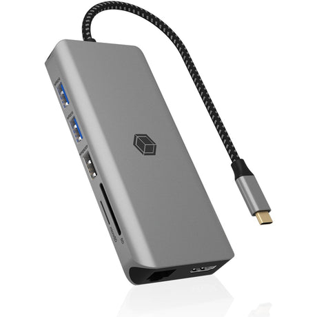 Station d'accueil Icy box ib-dk4061-cpd (anthracite, USB-A, USB-C, HDMI, lecteur de carte, Gigabit LAN)