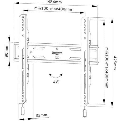 NeoMounts Select WL30S-850BL14 Prise en charge du mur plat