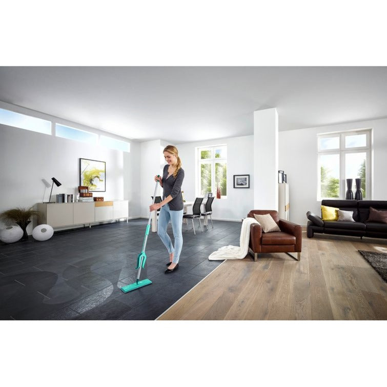 Leifheit picobello essuie-sol s micro duo avec manche - largeur d'essuyage 27 cm - turquoise - gris