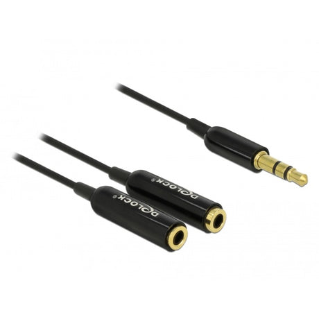 Delock câble répartiteur audio jack stéréo mâle 3,5 mm > 2x câble répartiteur jack stéréo femelle (noir)