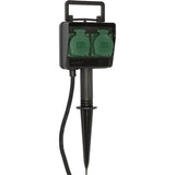 Prise de jardin Brennerstuhl avec piquet de terre 1154430 (noir, 1,4 mètre, IP44)