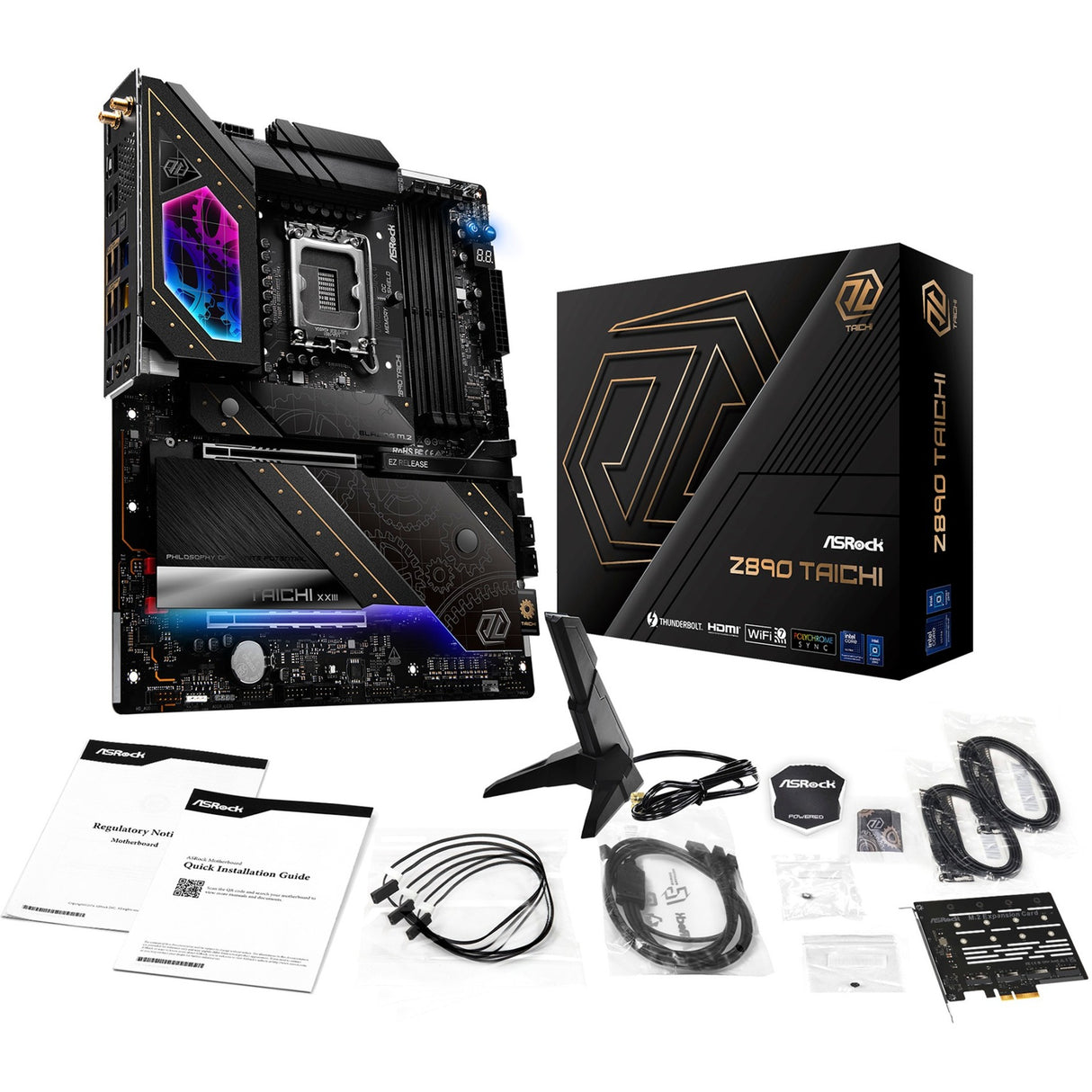Carte mère Asrock Z890 Taichi Socket 1851 (noir, RAID, 5 Go-LAN, 2,5 Go-LAN, Wi-Fi 7, BT, Sound, ATX)