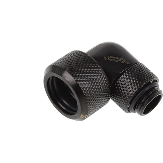 Alphacool eiszapfen Raccord à compression pour tube dur 16 mm, raccord G1 4 rotatif à 90° (noir, moleté, noir profond)