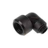 Alphacool eiszapfen Raccord à compression pour tube dur 16 mm, raccord G1 4 rotatif à 90° (noir, moleté, noir profond)
