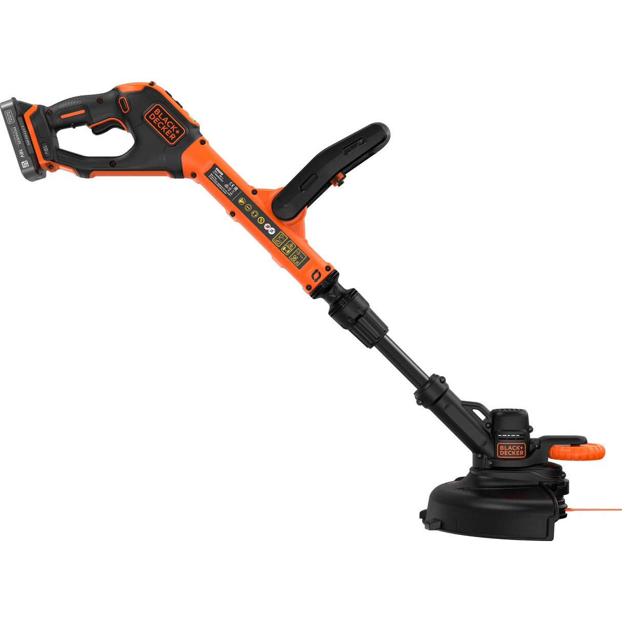 Coupe-herbe Black+decker 18v avec 2 lames et coupe-herbe à batterie (noir orange, 25 cm, batterie incluse)