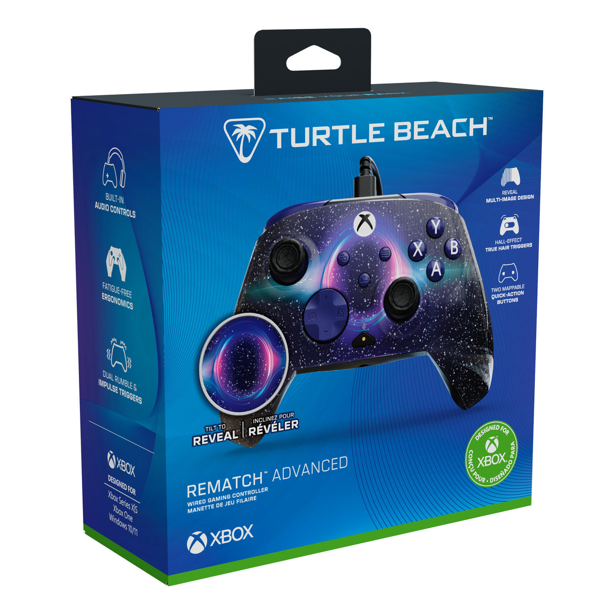 Manette filaire avancée Turtle Beach Rematch (Dark Cosmos, Xbox Series X|S, Xbox One, PC)