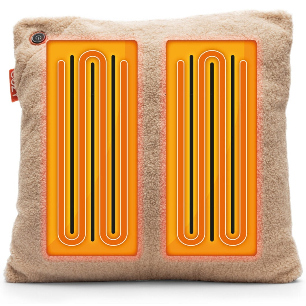 Coussin chauffant sans fil Cosy una Woolly 45 x 45 cm (marron clair, power bank 5000 mah)