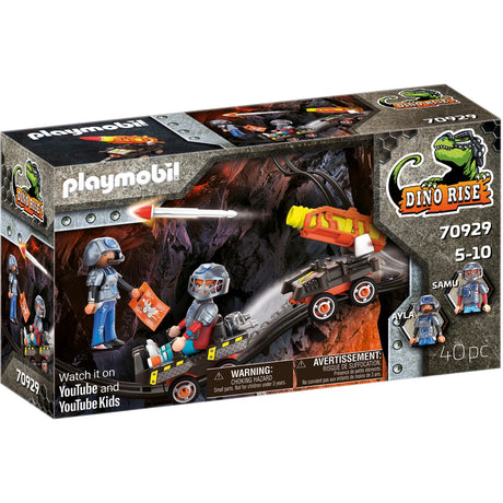 Playmobil Dino Rise - Jouets de construction de kart-fusée de mine de dinosaure (70929)