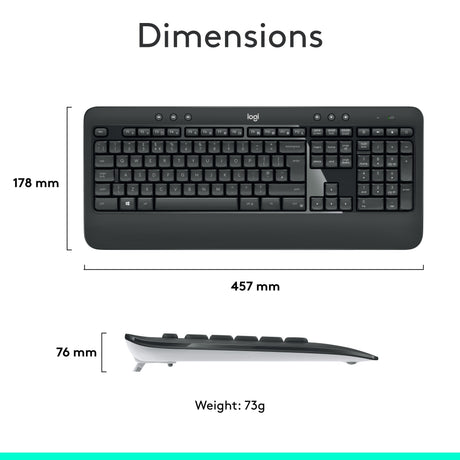 Ensemble clavier et souris sans fil Logitech mk540 qwerty
