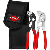 Jeu de mini-pinces Knipex dans une ceinture à outils (rouge noir)