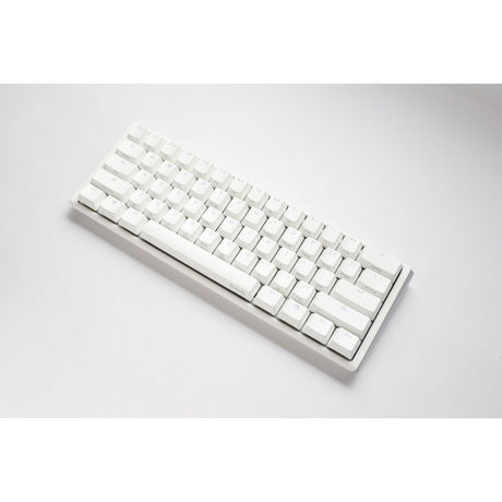 Clavier mécanique mini RVB blanc pur Ducky One 3 classique (blanc, disposition américaine (qwerty), rouge cerise mx, 60 %, LED RVB, pbt double prise, remplaçable à chaud, mécanique charlatan)