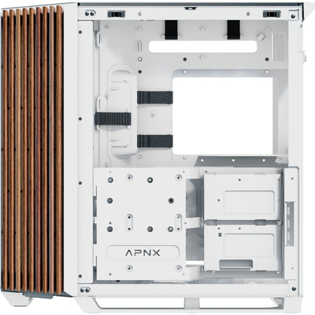 Boîtier tour midi Apnx v1-w-wt-v1 (couleur bois blanc | 2x USB-A | 1x USB-C | fenêtre)