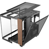 Boîtier tour midi en bois courbe Antec c8 (couleur bois noir | 2x USB-A | 1x USB-C | verre trempé)