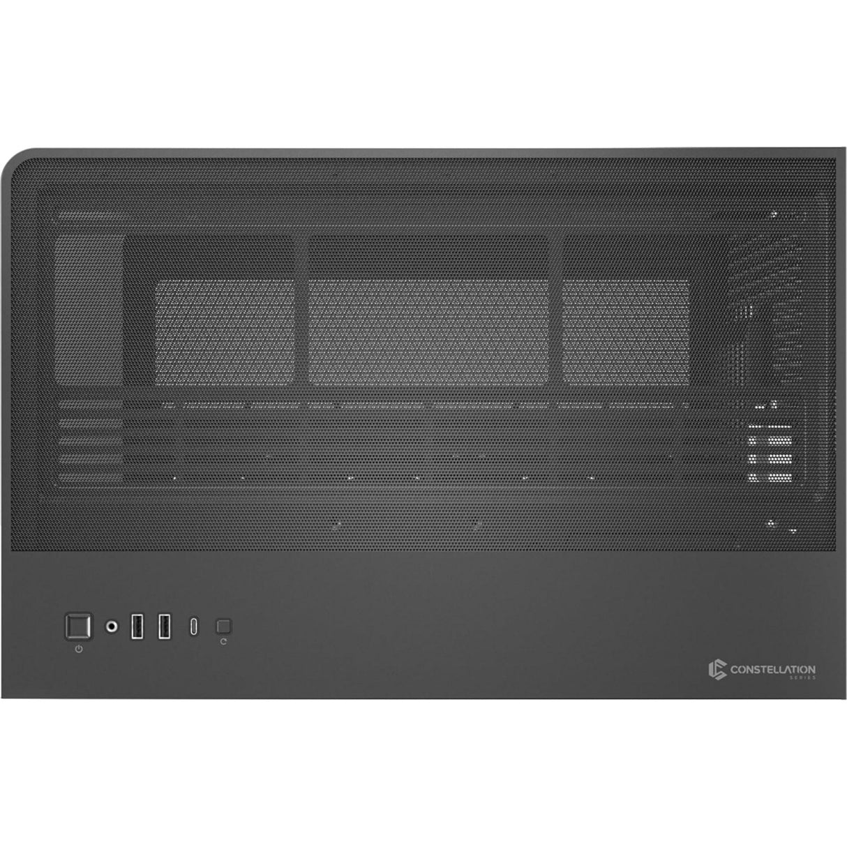 Boîtier tour midi en bois courbe Antec c8 (couleur bois noir | 2x USB-A | 1x USB-C | verre trempé)