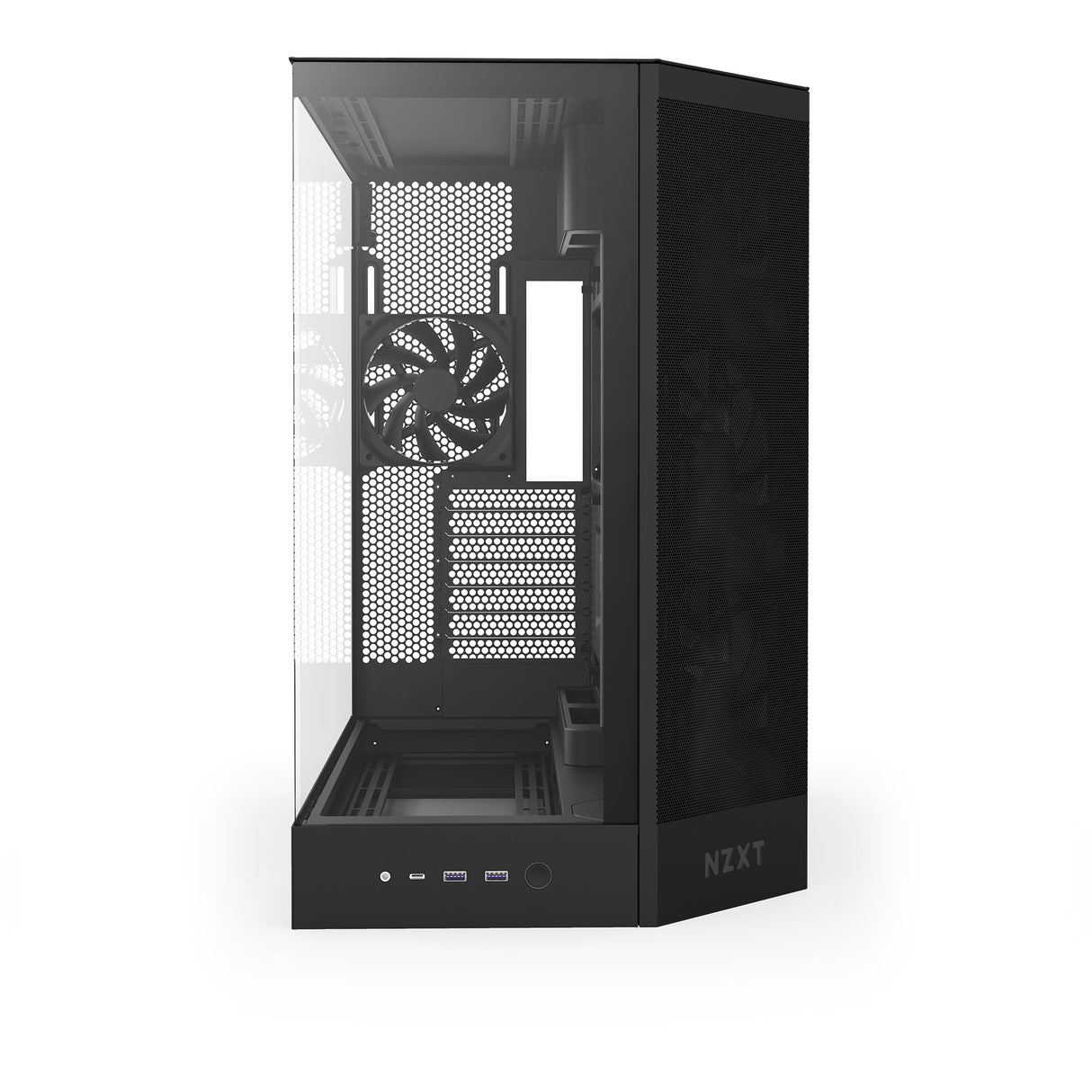 Boîtier tour midi Nzxt h9 flow (noir (mat) | 2x USB-A | 1x USB-C | verre trempé)