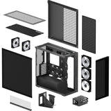 Boîtier tour midi Arctic xtender vg (noir | 2x USB-A | 1x USB-C | RVB | verre trempé)