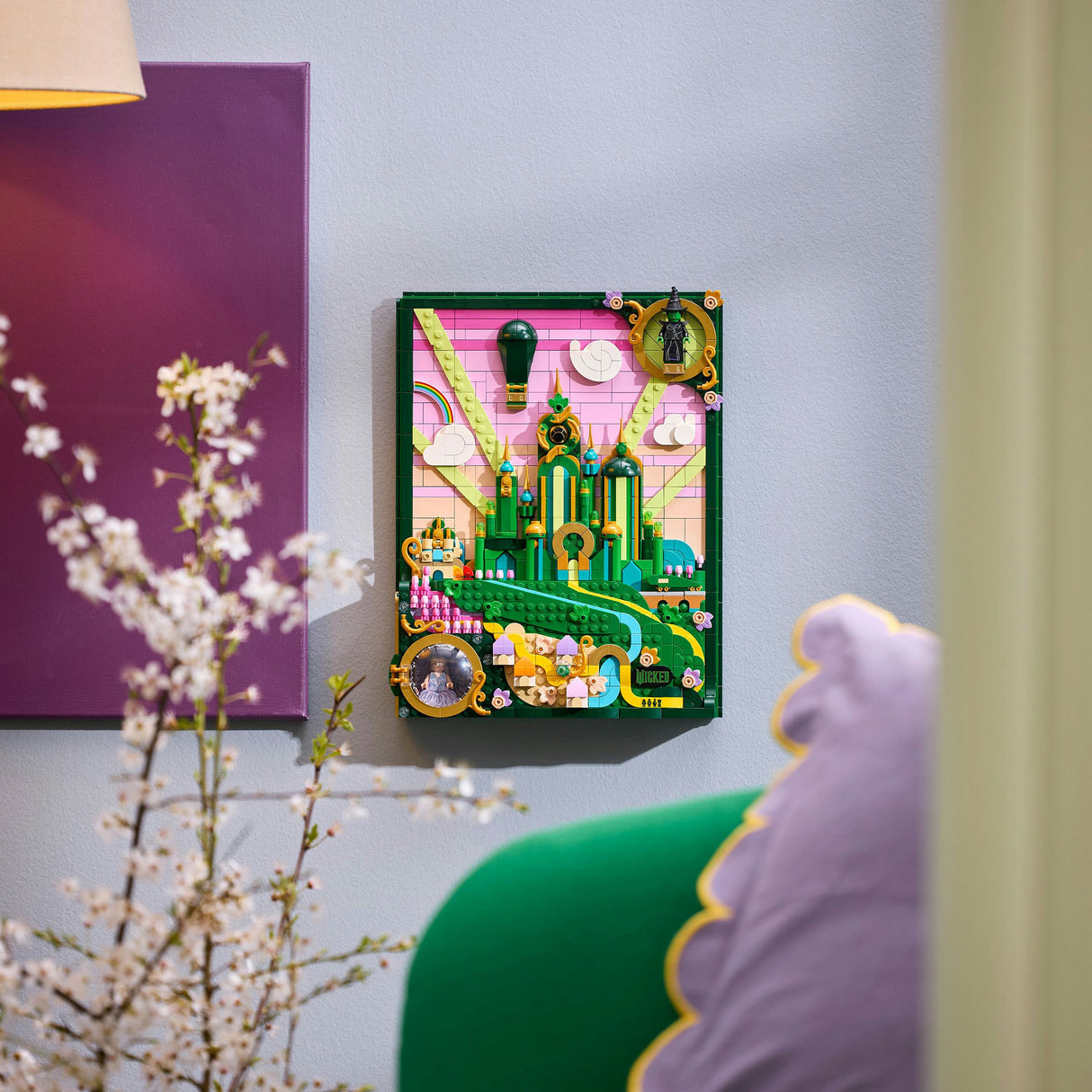 Lego 75685, décoration murale de la méchante ville d'émeraude