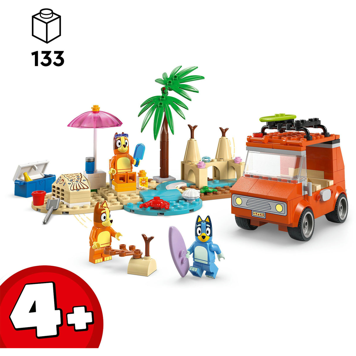 Lego bluey - Le trajet en voiture de Bluey jusqu'à la plage, jouet de construction (11202)