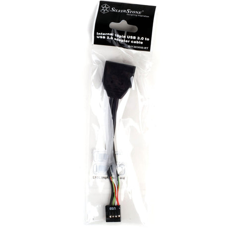 Silverstone g11303050-rt, adaptateur USB 2.0 (interne) 9 broches > USB 3.0 (interne) 19 broches (noir)