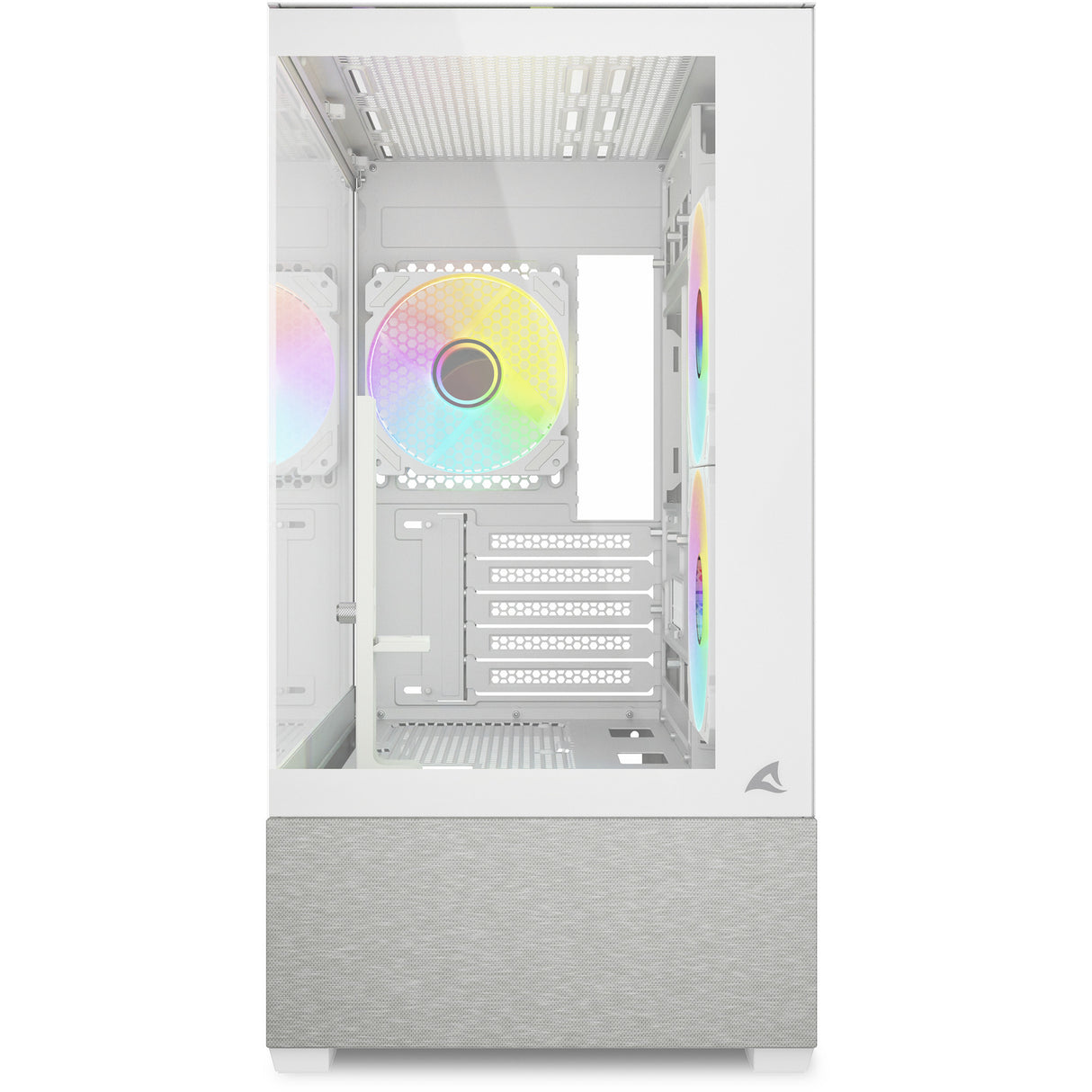 Boîtier mini tour Sharkoon mk7 argb (blanc | 2x USB-A | 1x USB-C | RVB | verre trempé)