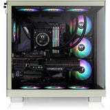 Thermaltake view 380 xl ws argb midi tower behuizing (lichtgroen houtkleur | 2x usb-a | 1x usb-c | rgb | tempered glass)