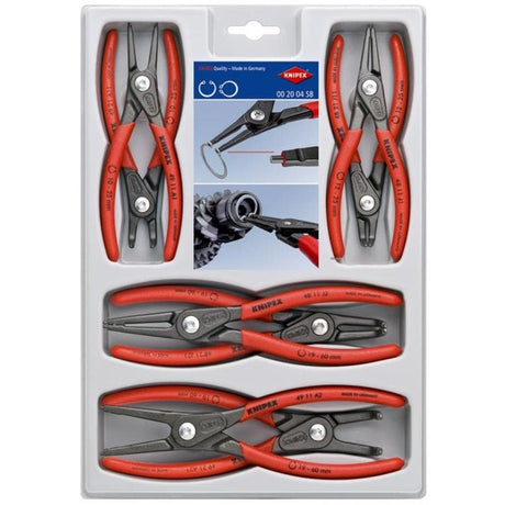 Knipex 00 20 04 sb jeu de pinces à circlips de précision adapté aux bagues intérieures et extérieures des circlips 12-25 mm, 19-60 mm 10-25