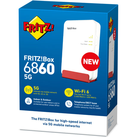 Fritz! Box 6860 – routeur sans fil international édition 5g (rouge, mesh, 5g)