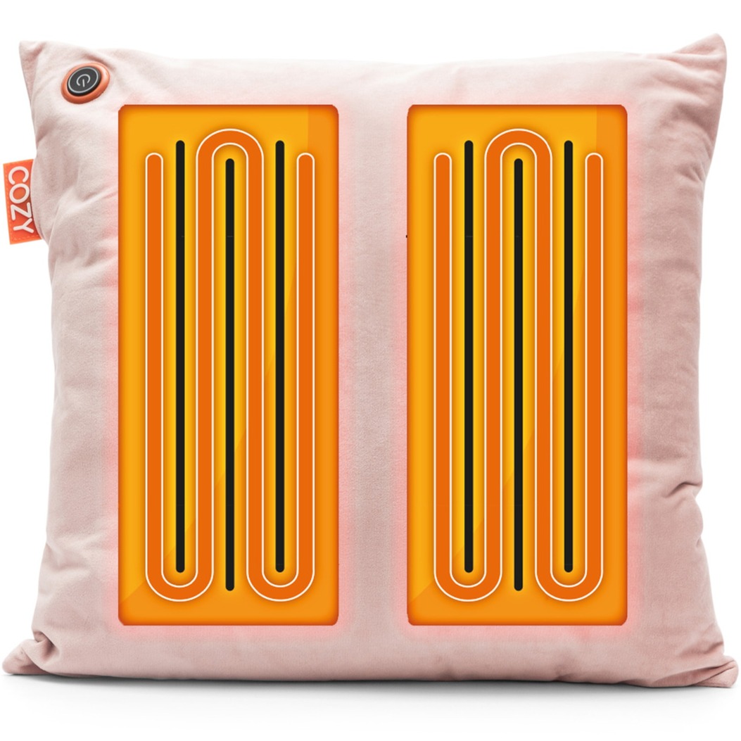 Coussin chauffant sans fil Cozy una Velvet 45 x 45 cm (rose clair, power bank 5000 mah)