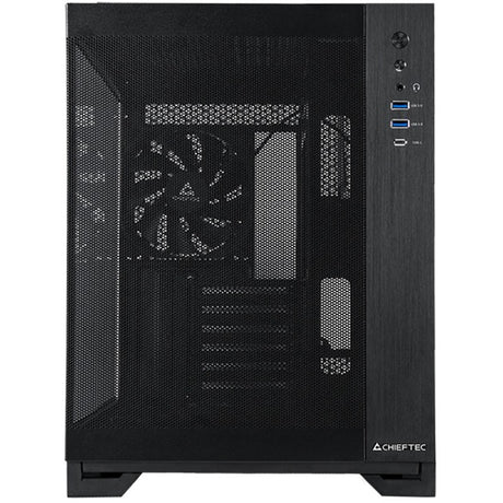 Boîtier Chieftec Visio Air Midi Tower (noir | 2x USB-A | 1x USB-C | verre trempé)