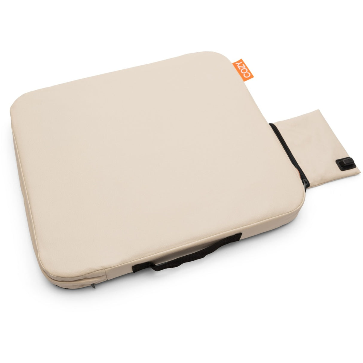 Cosy Jordan – coussin de siège chauffant sans fil à infrarouge pour l'extérieur, coussin chauffant (beige clair, batterie externe 10000 mah)