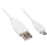Câble Sharkoon USB-A 2.0 > micro USB-B (blanc, 1 mètre)