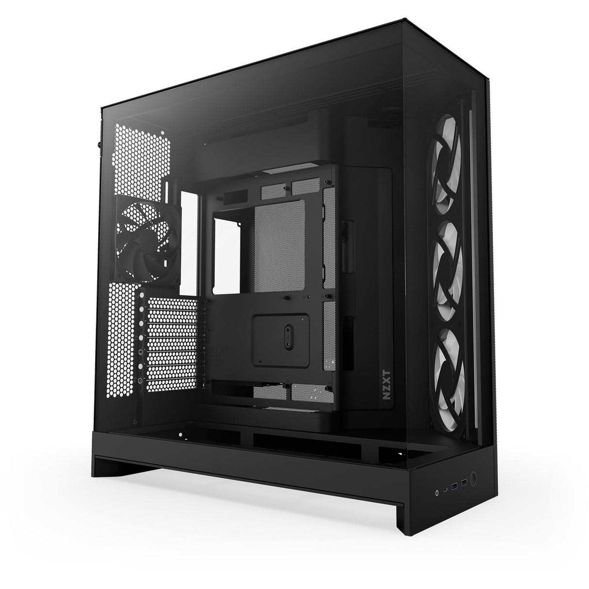 Boîtier tour midi Nzxt h9 flow rgb (noir (mat) | 2x usb-a | 1x usb-c | rgb | verre trempé)