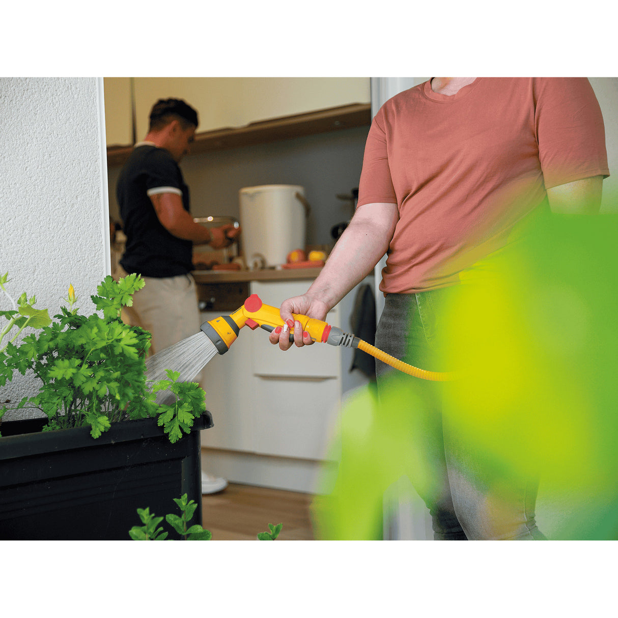 Hozelock wonderhoze 15 meter uitrekbare slangset + multi spraygun