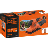 Black+decker 150w 1 ponceuse orbitale 3 feuilles bew220-qs (orange noir)