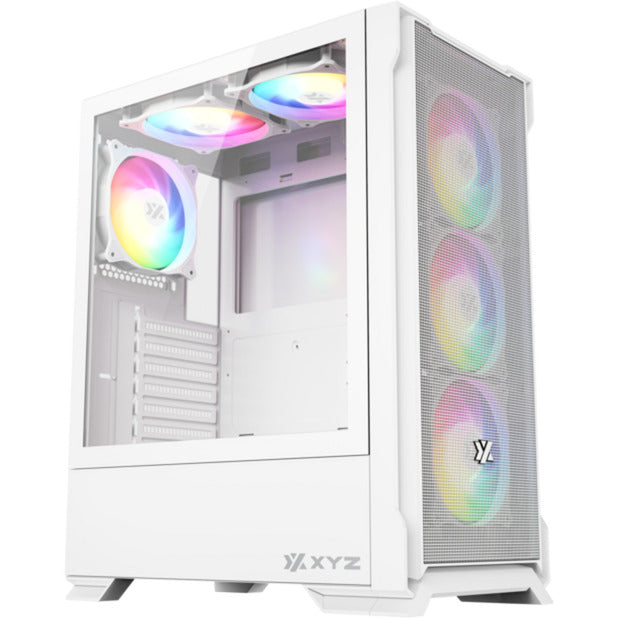 Boîtier tour midi en maille Xyz PC Gear Airone 300-X (blanc | 1x USB-A | 1x USB-C | Verre trempé)