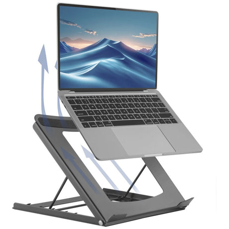 Support pour ordinateur portable Act Connectivity, pliable, réglable en hauteur sur 5 positions (noir)