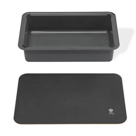 Planche à découper et boîte de rangement Weber Works (gris marron, à placer dans la table d'appoint Works)