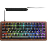 Sharkoon Skiller SGK50 S3 Wood PBT RGB clavier de jeu mécanique (couleur bois, disposition américaine (QWERTY), Gateron G Pro 3.0 jaune, 75%, LED RVB)