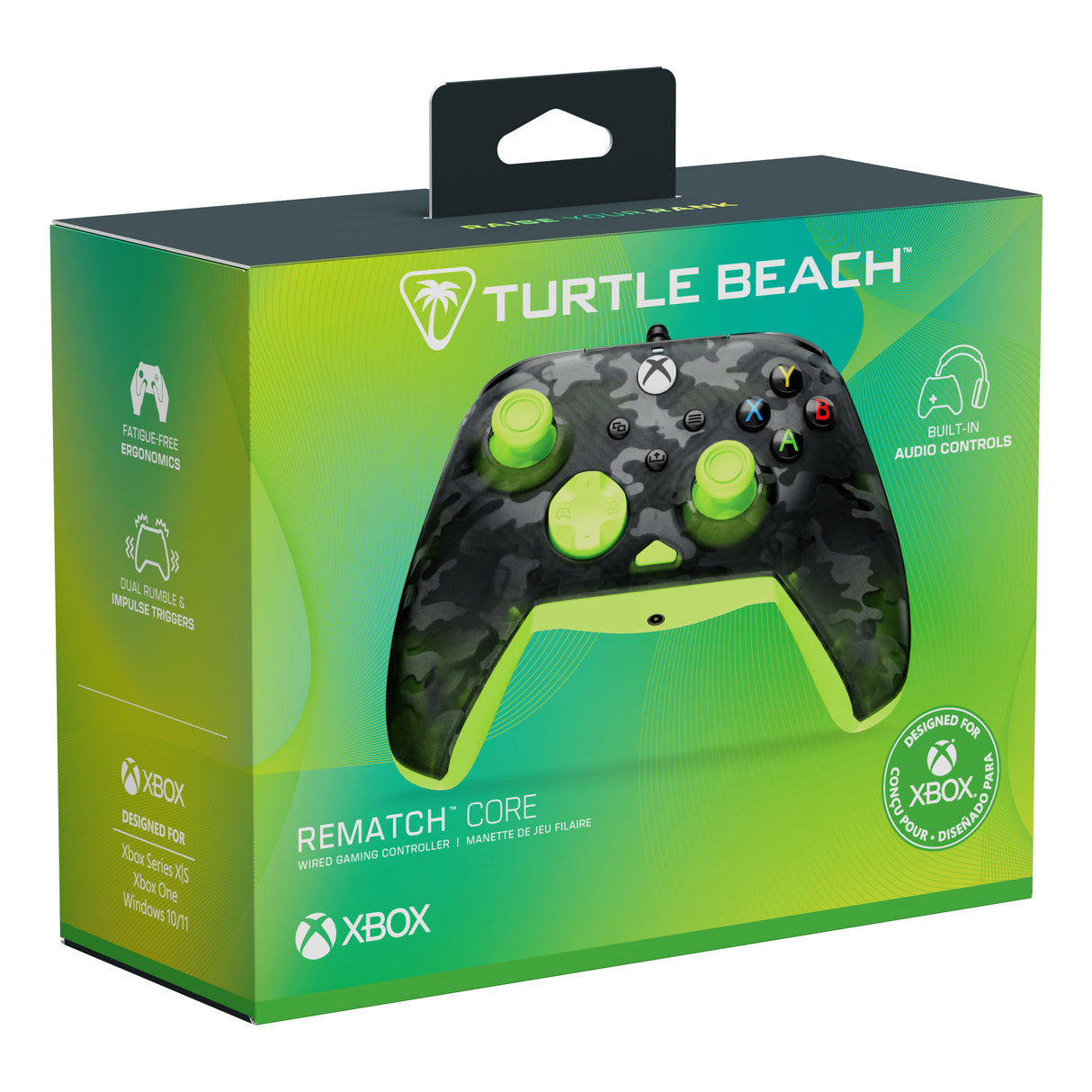 Manette filaire Turtle Beach Rematch Core (noir jaune, Xbox Series X|S, Xbox One, PC)