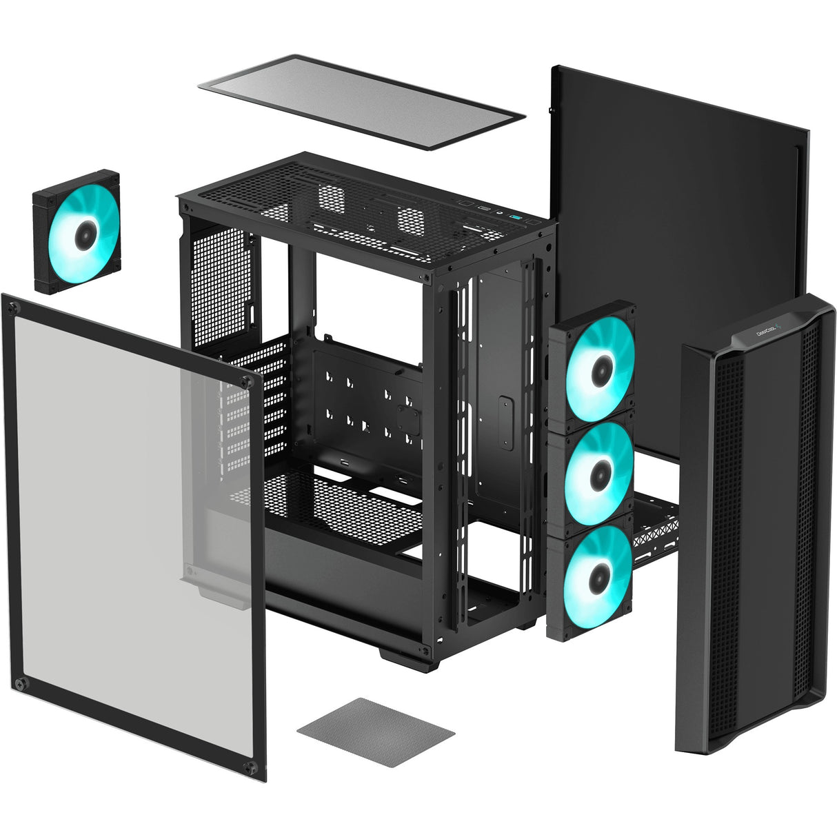 Boîtier tour midi Deepcool cc560 v2 (noir | 2x USB-A | verre trempé)